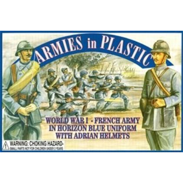 WWI French Army in Horizon Blue Uniforms w/Adrian Helmets