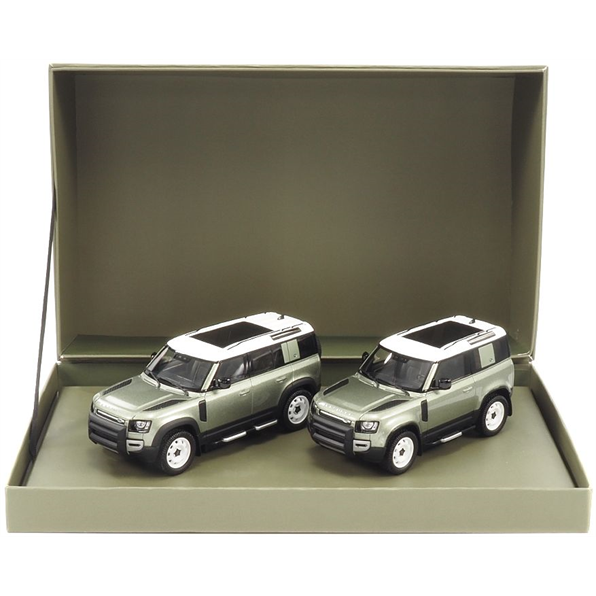 Land Rover 2 Car Set - Defender 110 2020 and Defender 90 2020 - Pangea Green