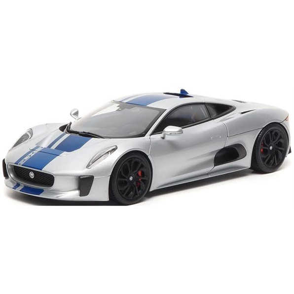 Jaguar C-X75 2013 Lightning Silver w/Gloss Blue Stripes