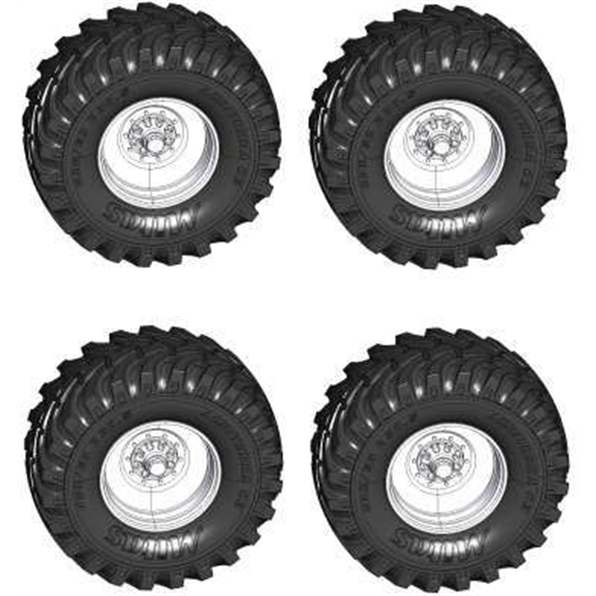 Mitas Agriterra 03 680/60-R30.5 (Tyres) set of 4 tyres incl Silver RIM and HUB