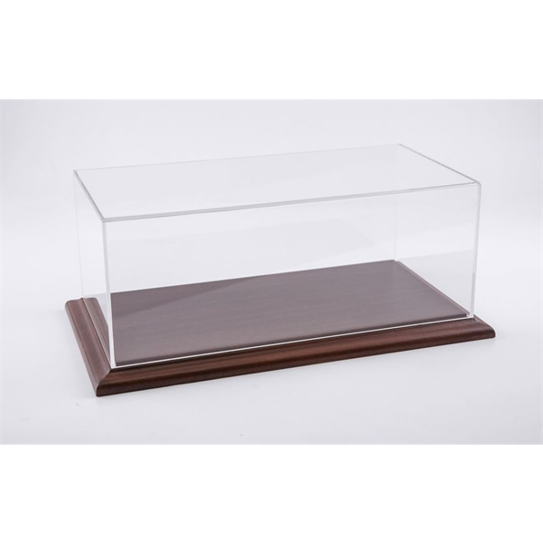 Molsheim 1:43 Display Case with Mahogany Wood Base (Wide Edge)