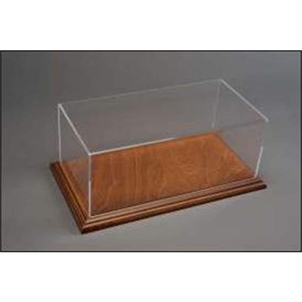 Aichi 1:24 Display Case with Mahogany Wood Base (Narrow Edge)