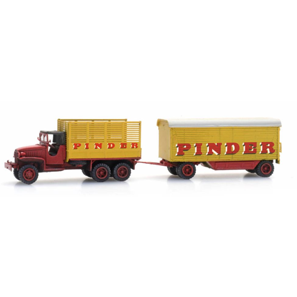 Pinder Circus Wagon + Gmc 353 1:160 Ready-Made, Painted