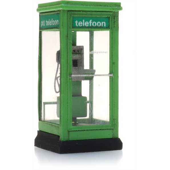 Green Phone Booth (PTT) 1:87 Ready-Made, Painted