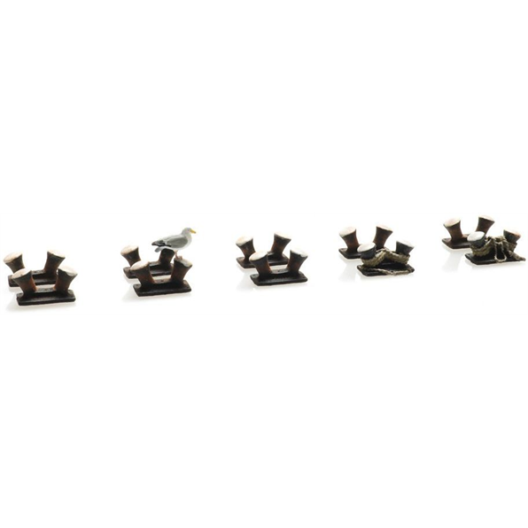 Double Bitt Bollard Set (10x) 1:87 Ready-Made, Painted