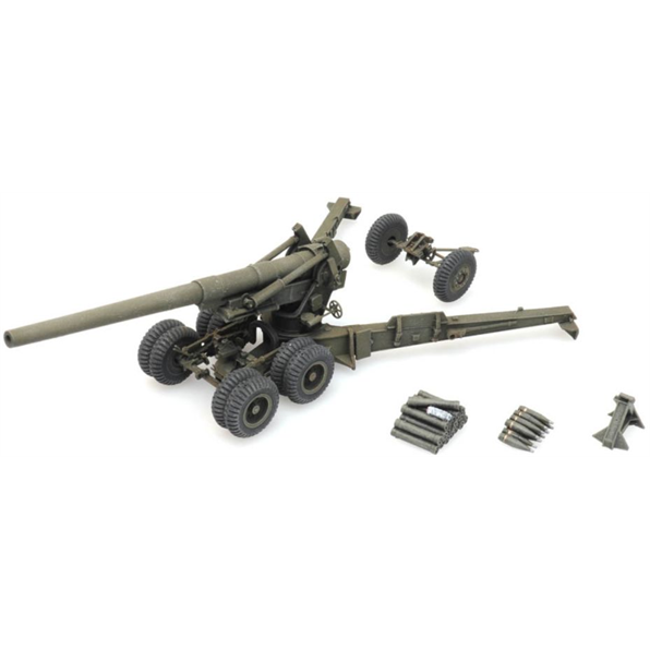 US 155MM Gun M1 Long Tom Firing Mode 1:87 Ready-Made, Painted