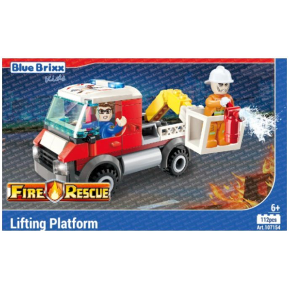 Fire Rescue Lifting Platform 'Blue Brixx Kids' (112pcs)