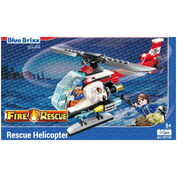 Fire Rescue Helicopter 'Blue Brixx Kids' (117pcs)
