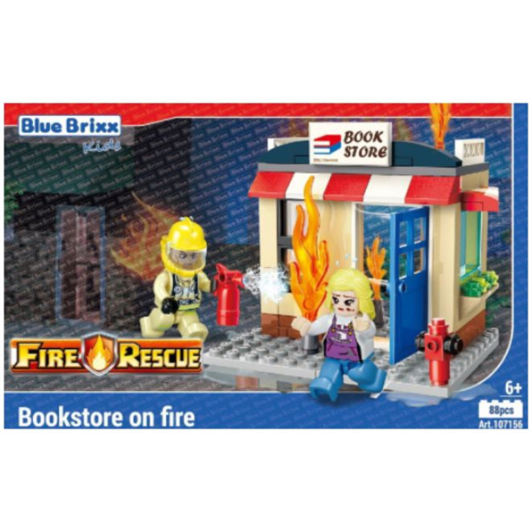Fire Rescue Bookstore on Fire 'Blue Brixx Kids' (88pcs)