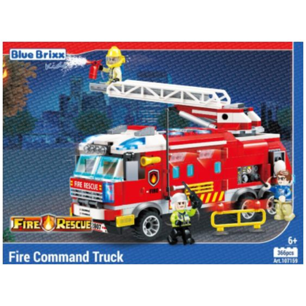 Fire Rescue Fire Command Truck 'Blue Brixx Kids' (366pcs)
