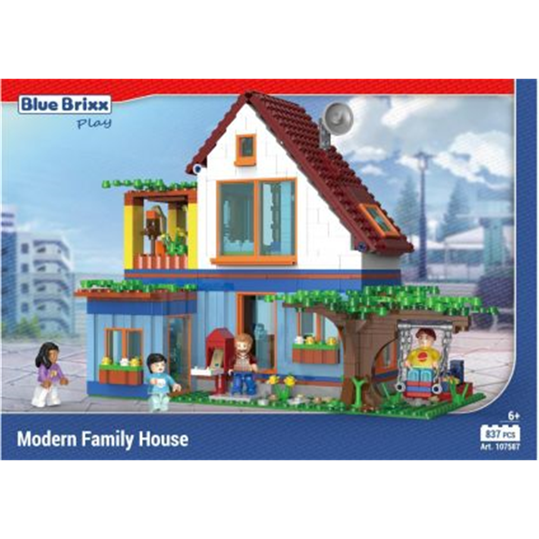 Modern Family House 'Blue Brixx Play' (837pcs)