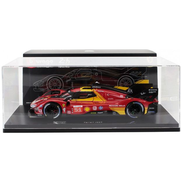 Ferrari 499P 3.0L Turbo V6 AF Corse #51 3rd 24h Le Mans 2024 w/Case Pier Guidi