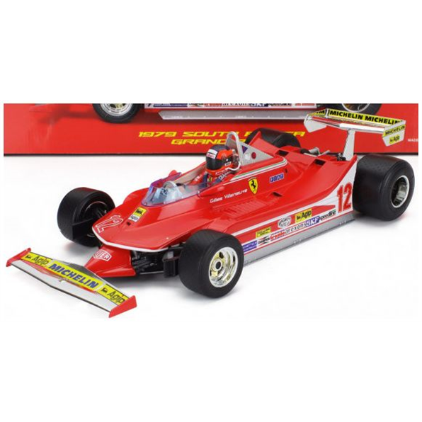 Ferrari F1 312T4 #12 Winner South Africa GP Kyalami w/Driver 1979 Gilles Villeneuve