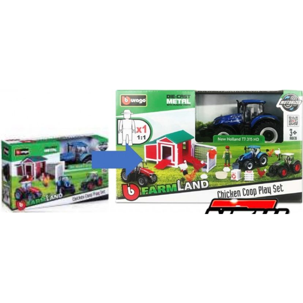 Farmland Playset Chicken Coop w/New Holland T7.315 HD Tractor