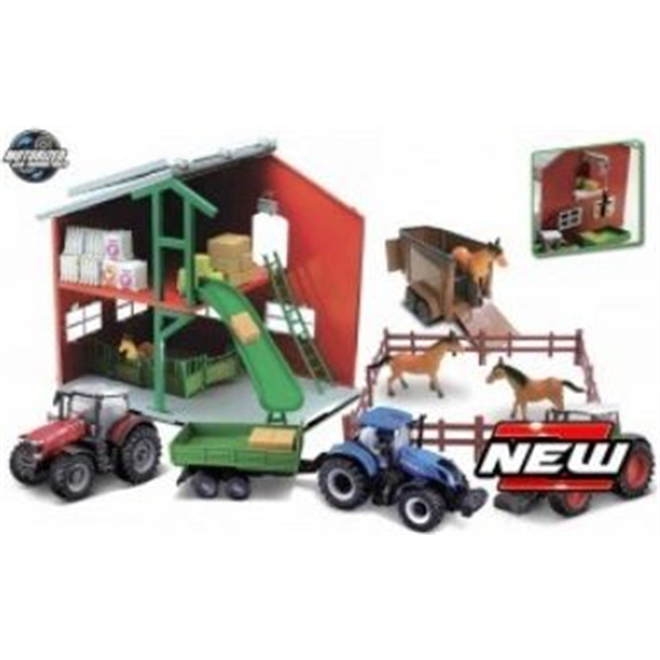 Farmland Playset Horse Stable w/Fendt 1050 Tractor