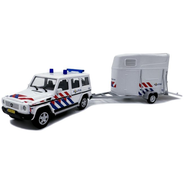 Mercedes Benz G-Class Civilian Police + Horse Trailer Dutch Police Version Set