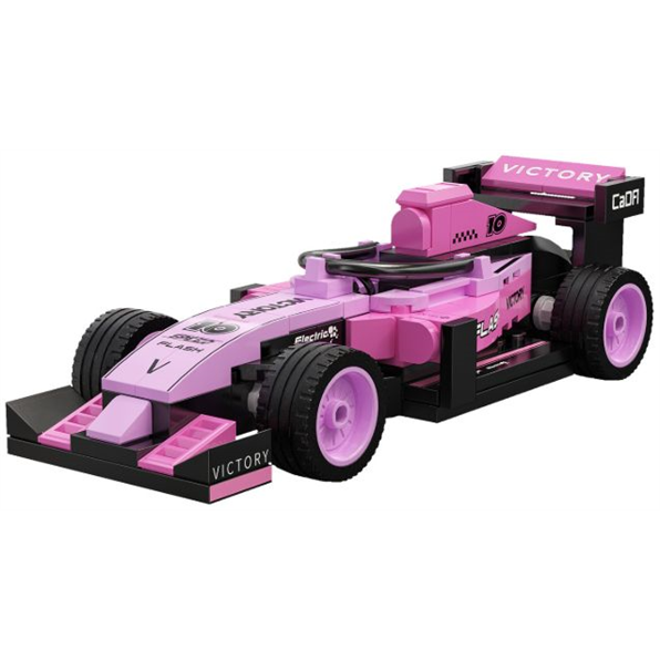 Pink Circuit Racing Car Brick Builder (123 pcs)