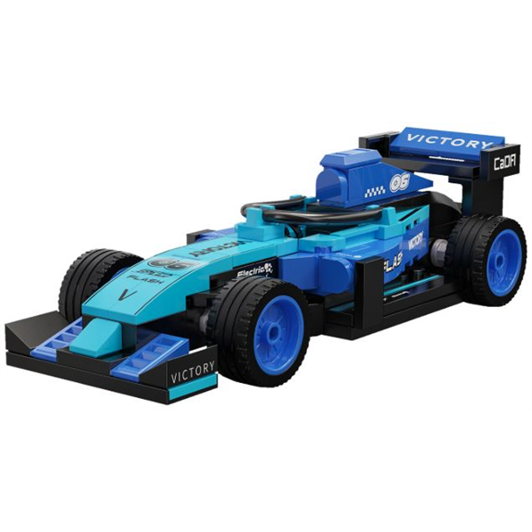 Blue Circuit Racing Car Brick Builder (123 pcs)