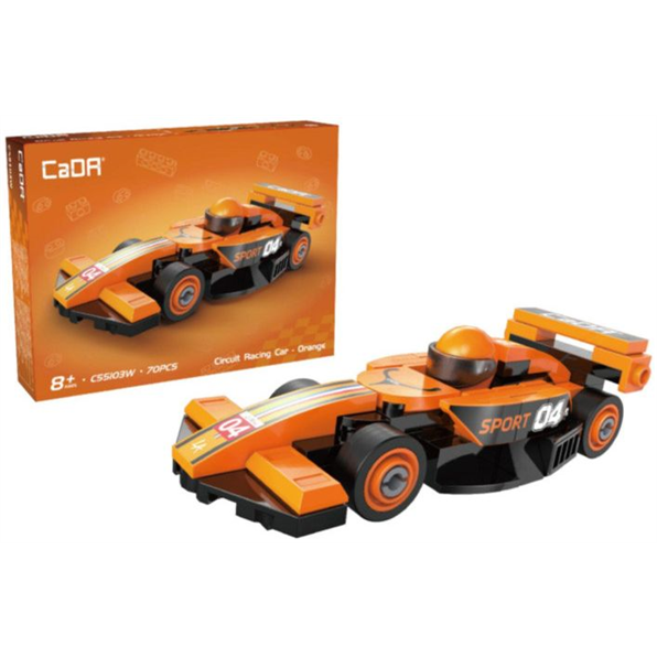 Mini Orange Circuit Racing Car Brick Builder (70 pcs)