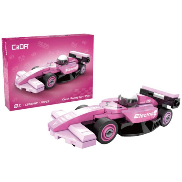 Mini Pink Circuit Racing Car Brick Builder (70 pcs)