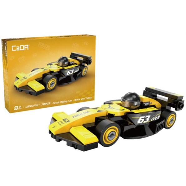 Mini Yellow Circuit Racing Car Brick Builder (70 pcs)