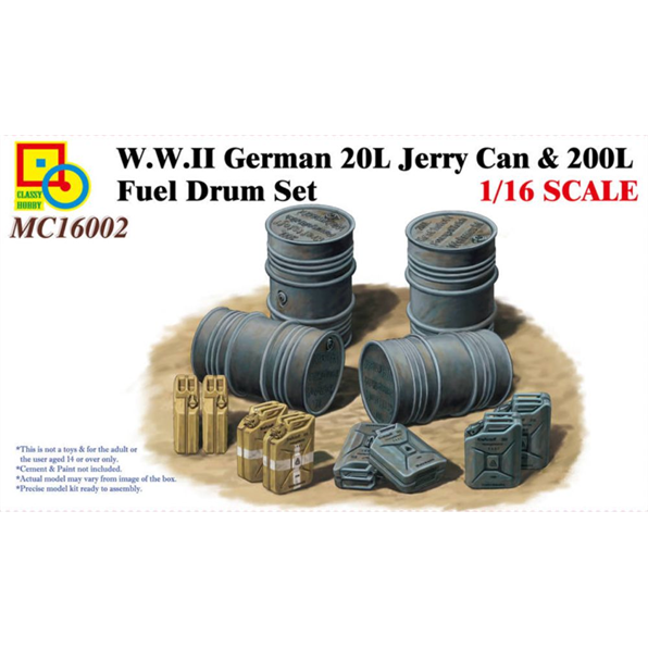 WWII German 20L Jerry Can + 200L Fuel Drum Set