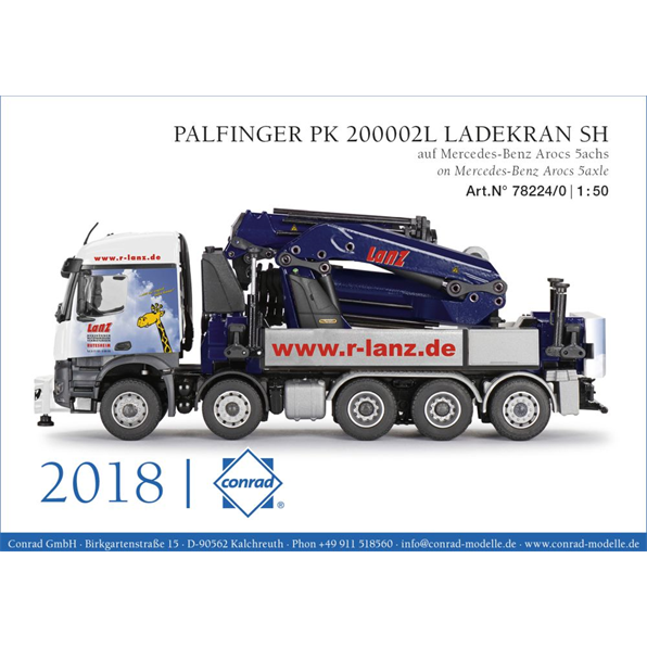 Palfinger PK 200002L SH Loading Crane on Mercedes-Benz Arocs 5-Axle 'Lanz'