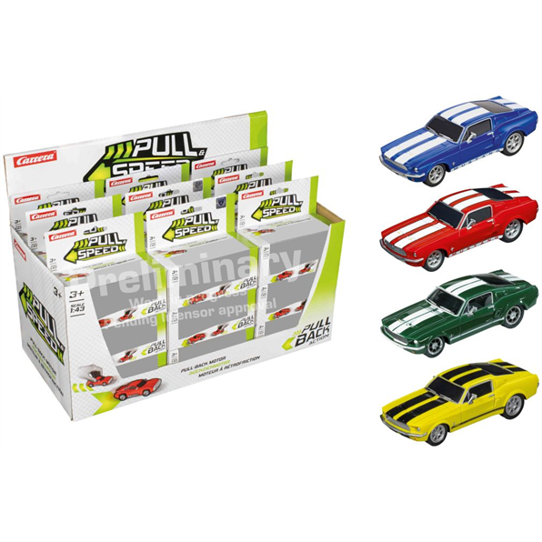 Ford Mustang '67 Collection, Display, Mixed 18pcs - Pull and Speed