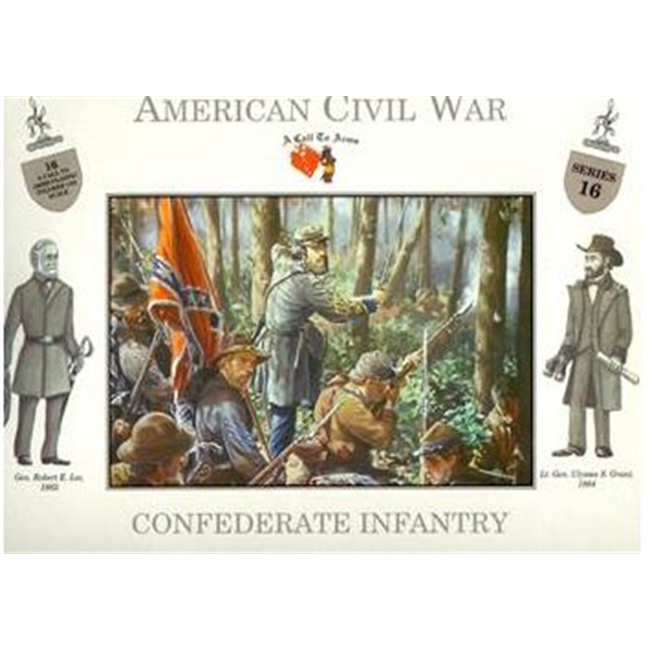 American Civil War Confederate Infantry (16 Troops)