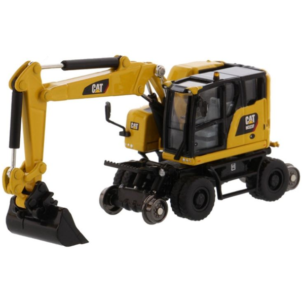 Cat M323F Railroad Wheeled Excavator with Three Attachments (Safety Yellow)