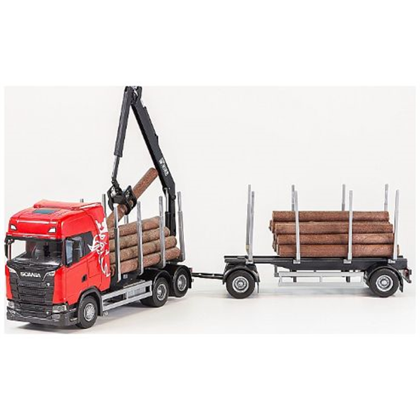 Scania 730S Timber Truck + Trailer Red