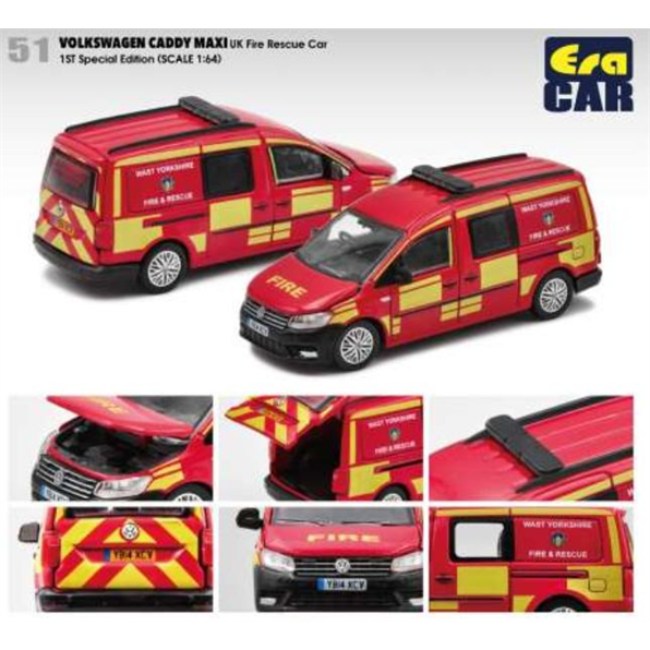 VW Caddy Maxi West Yorkshire Fire Rescue Car Red/Yellow 1st Special Edition