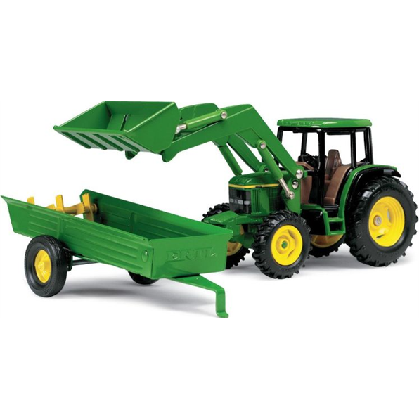 John Deere 6210 with Frontloader and Spreader