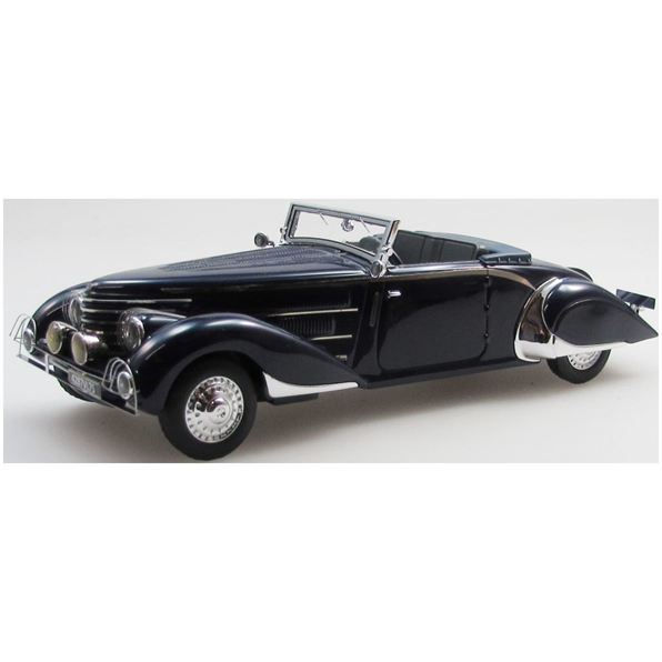 Delage D8-85 Clabot Cabriolet Dark Blue by H Chapron w/2 Extra Lights Top Down 35