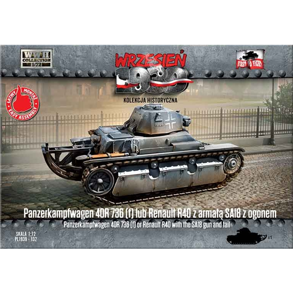 Panzerkampfwagen 40R 736 (f) or Renault R40 w/SA18 Gun and Tail