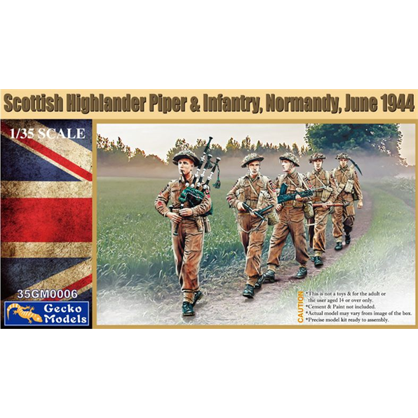 Scottish Highlander Piper + Infantry Normandy June 1944