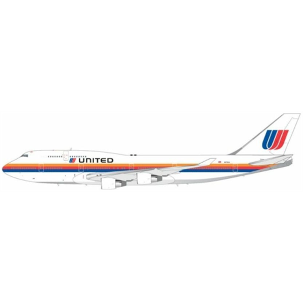 Boeing B747-400 United Airlines N175UA Saul Bass Livery Flaps Down