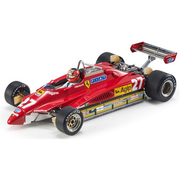Ferrari 126C2 1982 #27 Gilles Villeneuve 2nd San Marino GP 1982 w/Figurine
