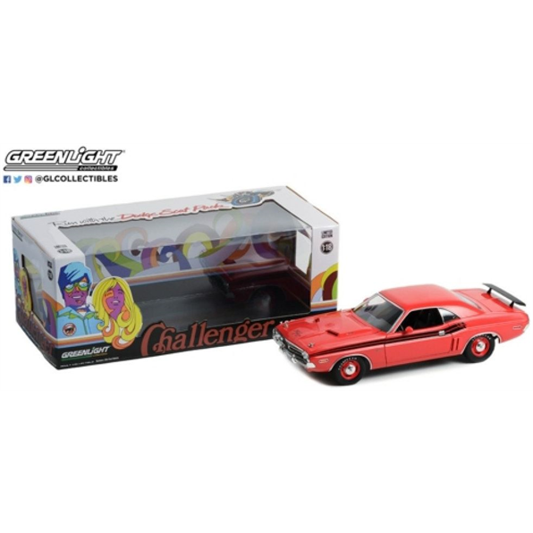Dodge Challenger R/T Bright Red w/Black Stripes and Dog Dish Wheels 1971