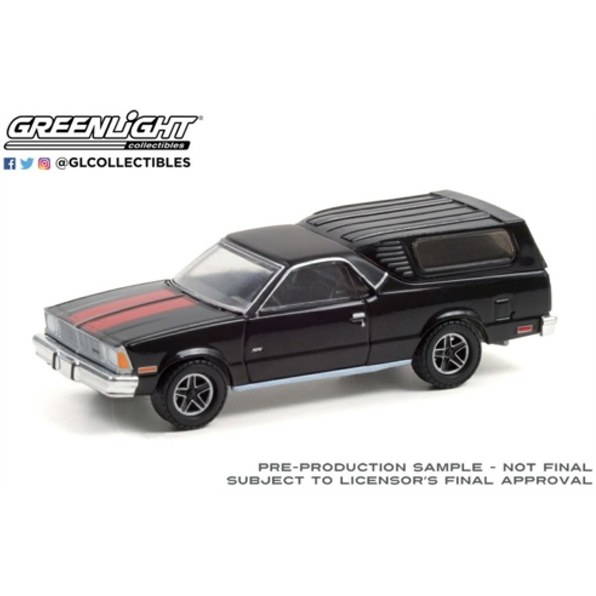 Chevrolet El Camino 1981 with Camper Shell Black with Red Stripes