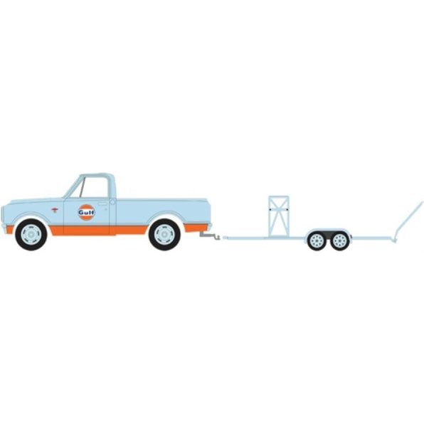 Chevrolet C-10 Shortbed Gulf Oil and Gulf Oil Tandem Car Trailer 1968