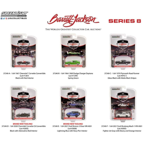 Barrett-Jackson 'Scottsdale Edition' Series 8 (6-Car Set) 12 pcs Asst