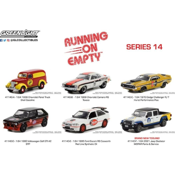 Running on Empty Series 14 (6 Car Set) 12pcs Asst
