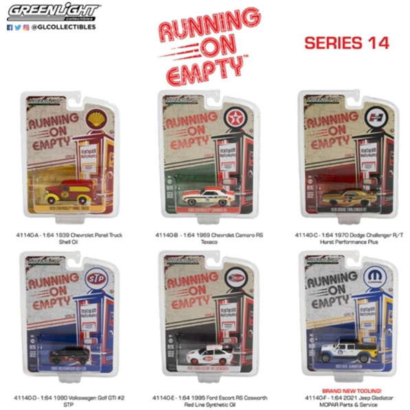 Running on Empty Series 14 (6 Car Set) 12pcs Asst