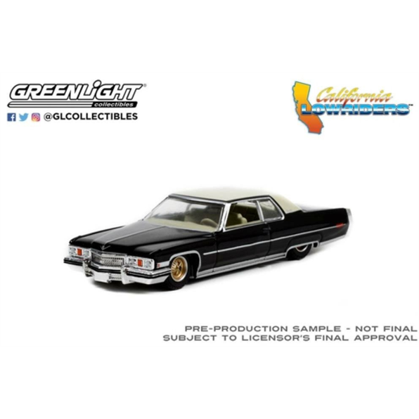 Cadillac Coupe Deville 1973 Black w/Gold Wheels California Lowriders Series 1