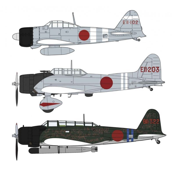 Zero Fighter Type 21 97-99 Pearl Harbor 3 Kit Set