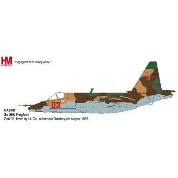 Su-25K Frogfoot Red 03 Lt. Col. Alexander Rutskoy 4th August 1988