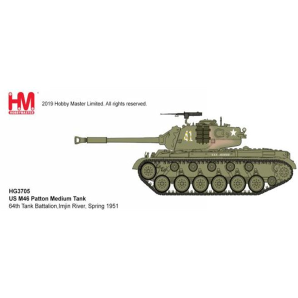 US M46 Patton Medium Tank 64th Tank Battalion Imjin River Spring 1951