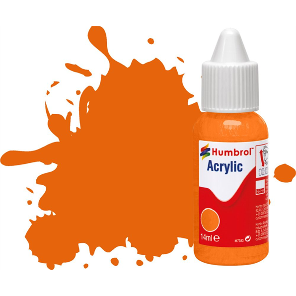 Orange Gloss Acrylic Paint Dropper Bottle