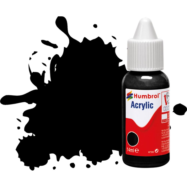 Black Gloss Acrylic Paint Dropper Bottle